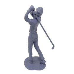 [03] AI 432 ~ GOLFER MAN Elur Iron Figurine 22cm Grey Shimmer