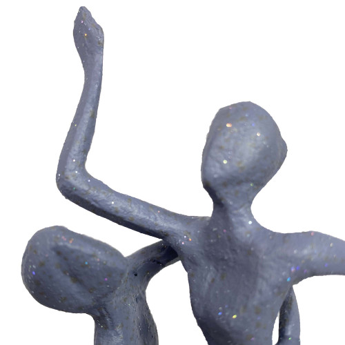 [05] AI 283 ~ DANCING COUPLE IN LIFT Elur Iron Figurine 17cm Grey Shimmer