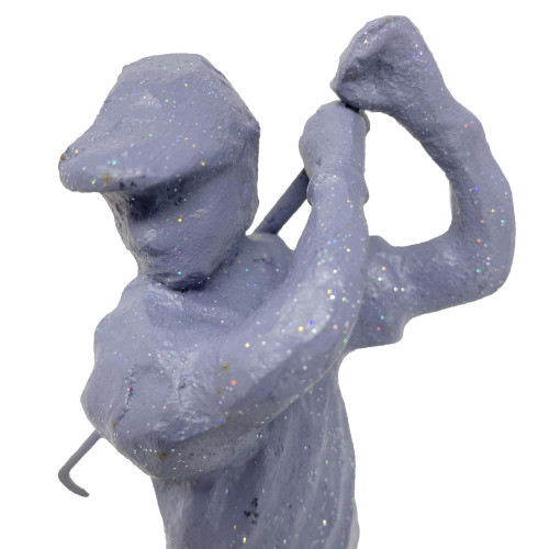 [05] AI 432 ~ GOLFER MAN Elur Iron Figurine 22cm Grey Shimmer