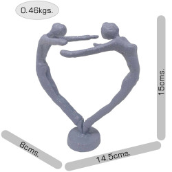 [10] AI 221 ~ HEART COUPLE Elur Iron Figurine 15cm Grey Shimmer
