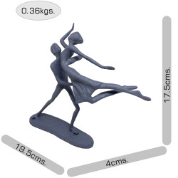 [10] AI 283 ~ DANCING COUPLE IN LIFT Elur Iron Figurine 17cm Grey Shimmer