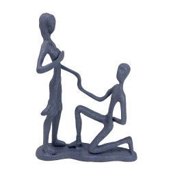[99] AI 222 ~ MARRIAGE PROPOSAL Elur Iron Figurine 17cm Grey Shimmer