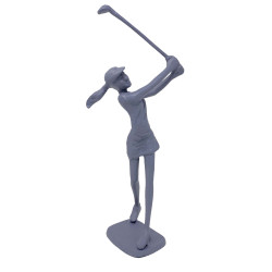 [99] AI 431 ~ GOLFER LADY Elur Iron Figurine 29cm Grey Shimmer