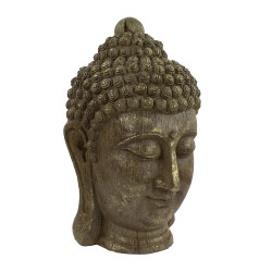 [99] AW 001 ~ BUDDHA HEAD 40cm Carved Wood Effect