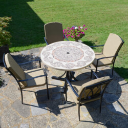 Avignon Dining Table With 4 Ascot Deluxe Chair Set [picture 01] a garden lifestyle image