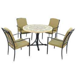 Avignon Dining Table With 4 Ascot Deluxe Chair Set [picture 03] a white background image