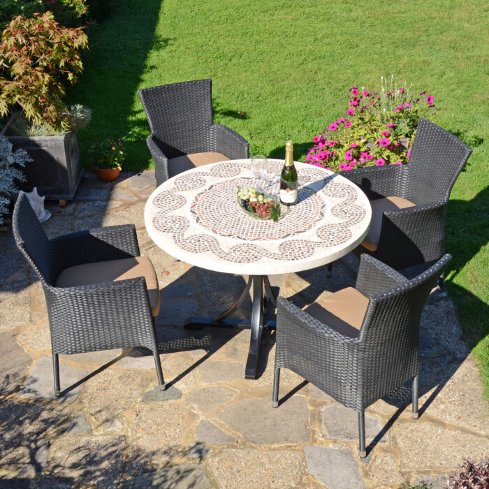 Avignon Dining Table With 4 Stockholm Black Chair Set [picture 01] a garden lifestyle image