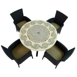 Avignon Dining Table With 4 Stockholm Black Chair Set [picture 02] a white background image