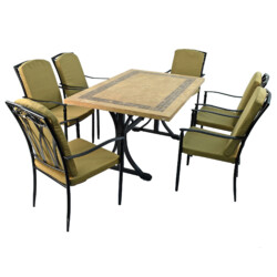 Charleston Dining Table With 6 Ascot Deluxe Chair Set [picture 03] a white background image