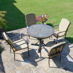 Monterey Dining Table With 4 Ascot Deluxe Chair Set [picture 01] a garden lifestyle image