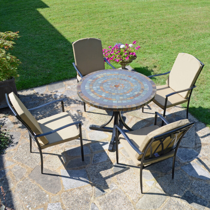 Monterey Dining Table With 4 Ascot Deluxe Chair Set [picture 01] a garden lifestyle image
