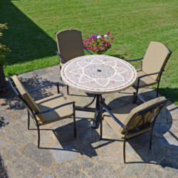 Montpellier Dining Table With 4 Ascot Deluxe Chair Set [picture 01] a garden lifestyle image