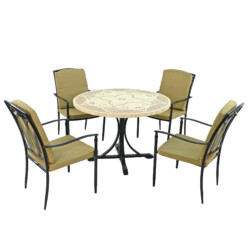 Provence Dining Table With 4 Ascot Deluxe Chair Set [picture 03] a white background image