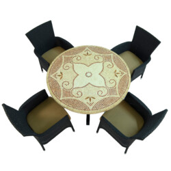 Provence Dining Table With 4 Stockholm Black Chair Set [picture 02] a white background image