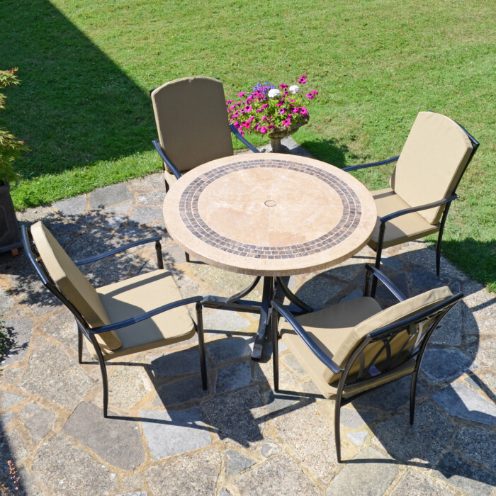 Vermont Dining Table With 4 Ascot Deluxe Chair Set [picture 01] a garden lifestyle image