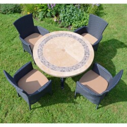 Vermont Dining Table With 4 Stockholm Black Chair Set [picture 01] a garden lifestyle image