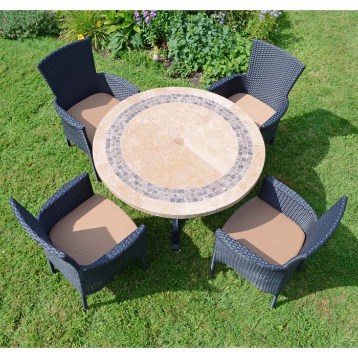Vermont Dining Table With 4 Stockholm Black Chair Set [picture 01] a garden lifestyle image