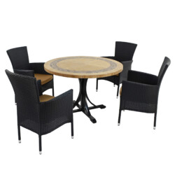 Vermont Dining Table With 4 Stockholm Black Chair Set [picture 03] a white background image