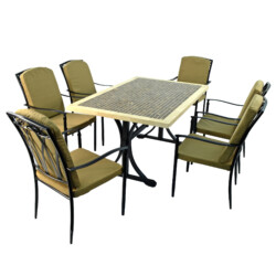 Wilmington Dining Table With 6 Ascot Deluxe Chair Set [picture 02] a white background image
