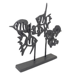 Angel Fish Shoal Elur Iron Ornament 33cm Mocha [picture 02] a white background image