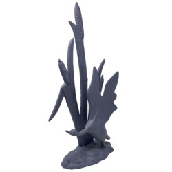 Bird In Reeds Elur Iron Ornament 47cm Grey Shimmer [picture 02] a white background image