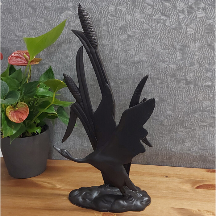 Bird In Reeds Elur Iron Ornament 47cm Mocha [picture 01] a lifestyle image