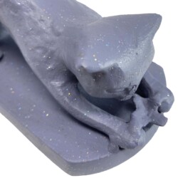 Cat Elur Iron Book Ends 13cm Grey Shimmer [picture 05] a detail image