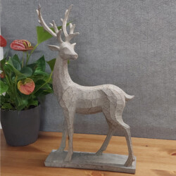 Deer 46cm Carved Wood Effect [picture 01] a lifestyle image