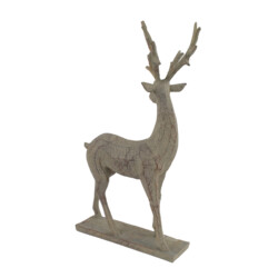 Deer 46cm Carved Wood Effect [picture 03] a white background image
