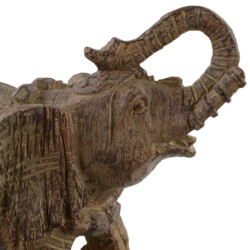 Elephant Bookends 23cm Carved Wood Effect [picture 05] a detail image