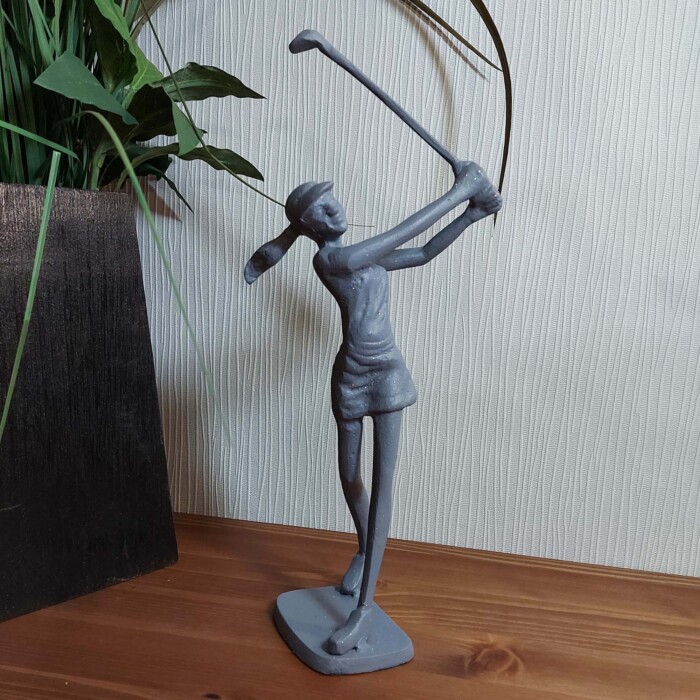 Golfer Lady Elur Iron Figurine 29cm Grey Shimmer [picture 01] a lifestyle image