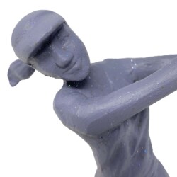 Golfer Lady Elur Iron Figurine 29cm Grey Shimmer [picture 05] a detail image