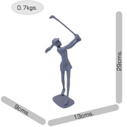 Golfer Lady Elur Iron Figurine 29cm Grey Shimmer [picture 10] dimensions height 29cm x width 13cm x depth 9cm weight 0.7kg
