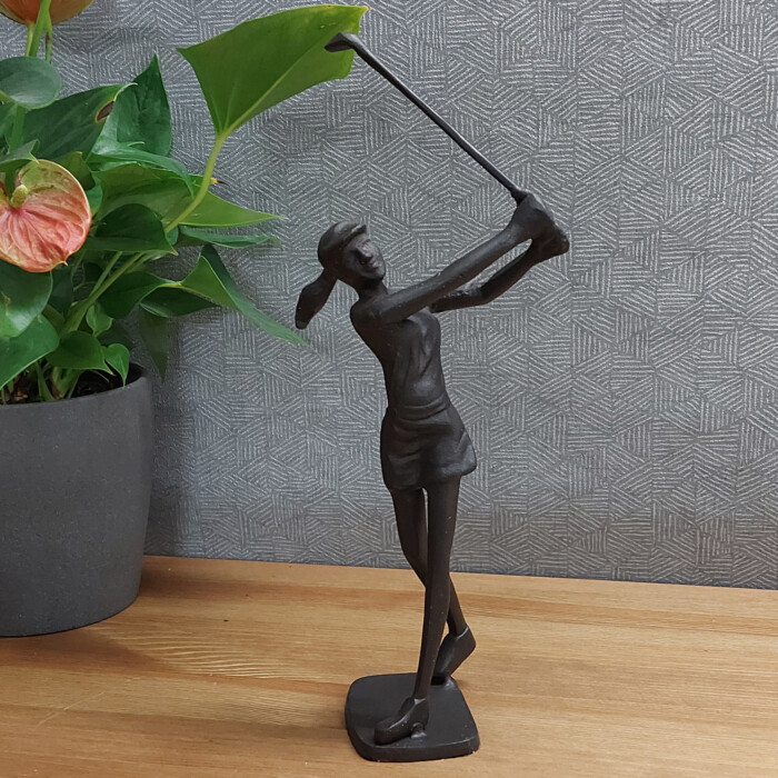 Golfer Lady Elur Iron Figurine 29cm Mocha [picture 01] a lifestyle image
