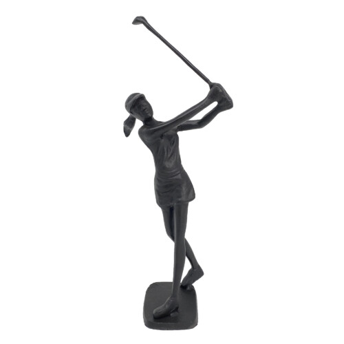 Golfer Lady Elur Iron Figurine 29cm Mocha [picture 02] a white background image