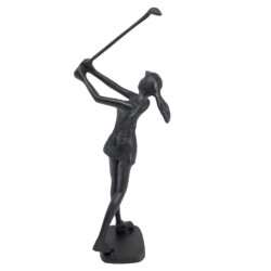 Golfer Lady Elur Iron Figurine 29cm Mocha [picture 03] a white background image