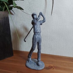 Golfer Man Elur Iron Figurine 22cm Grey Shimmer [picture 01] a lifestyle image