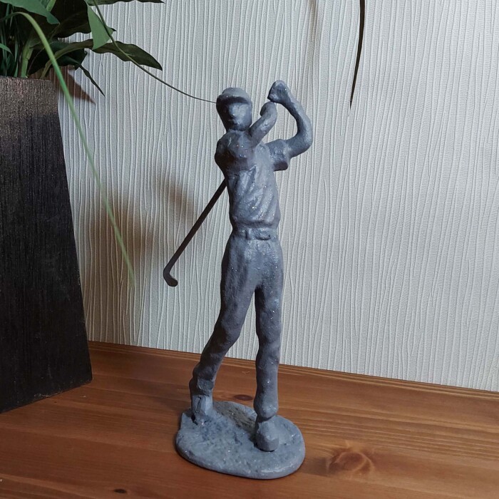 Golfer Man Elur Iron Figurine 22cm Grey Shimmer [picture 01] a lifestyle image
