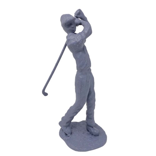 Golfer Man Elur Iron Figurine 22cm Grey Shimmer [picture 02] a white background image