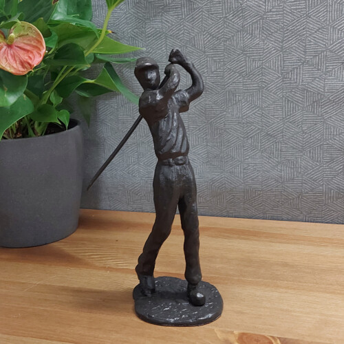 Golfer Man Elur Iron Figurine 22cm Mocha [picture 01] a lifestyle image