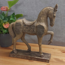 Horse 39cm Carved Wood Effect [picture 01] a lifestyle image