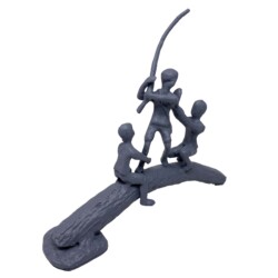 Huckleberry Boys Elur Iron Figurine 19cm Grey Shimmer [picture 02] a white background image