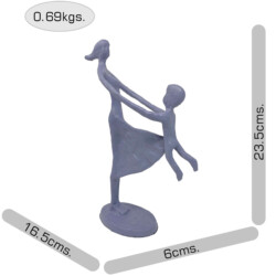 Mother And Child Swinging Elur Iron Figurine 23cm Grey Shimmer [picture 10] dimensions height 23.5cm x width 16.5cm x depth 6cm weight 0.69kg