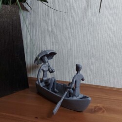 Romantic Boat Trip Elur Iron Figurine 11cm Grey Shimmer [picture 01] a lifestyle image
