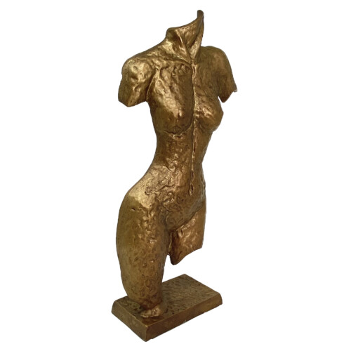 Torso Sculpture Elur Aluminium Ornament 38cm Golden Brown [picture 02] a white background image