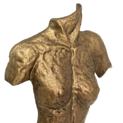 Torso Sculpture Elur Aluminium Ornament 38cm Golden Brown [picture 05] a detail image