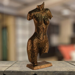 Torso Sculpture Elur Aluminium Ornament 38cm Golden Brown [picture 08] a lifestyle image