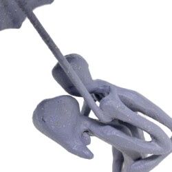 Umbrella Couple Courting Elur Iron Figurine 21cm Grey Shimmer [picture 05] a detail image