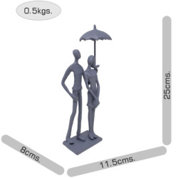 Umbrella Couple Standing Elur Iron Figurine 25cm Grey Shimmer [picture 10] dimensions height 25cm x width 11.5cm x depth 8cm weight 0.5kg