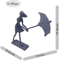Umbrella Girl In Wind Elur Iron Figurine 15cm Grey Shimmer [picture 10] dimensions height 15.5cm x width 17cm x depth 6.5cm weight 0.28kg
